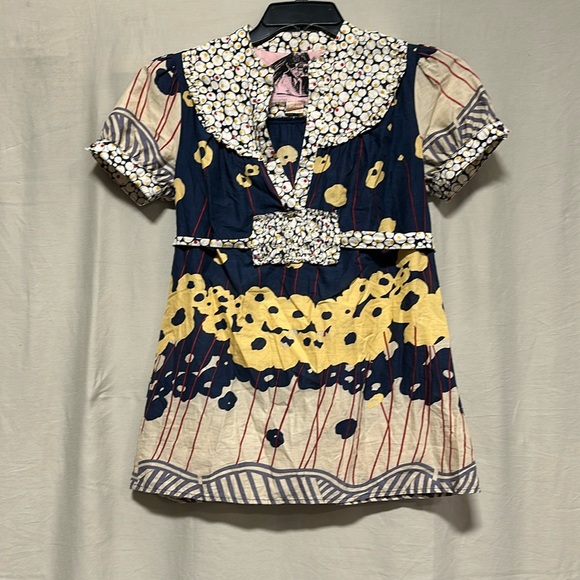 Luca brand tie back‎ pull over multi color fun top / Size S / box 3-36 - Picture 1 of 10
